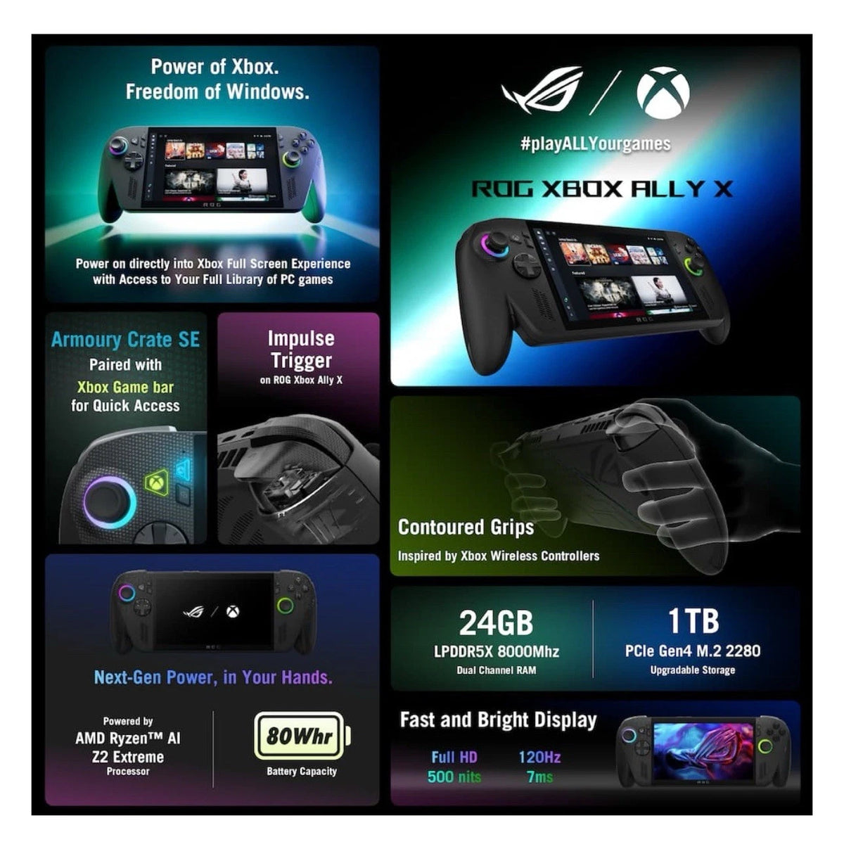 Xbox Ally X Gaming Handheld 1TB Storage 24GB RAM G9419