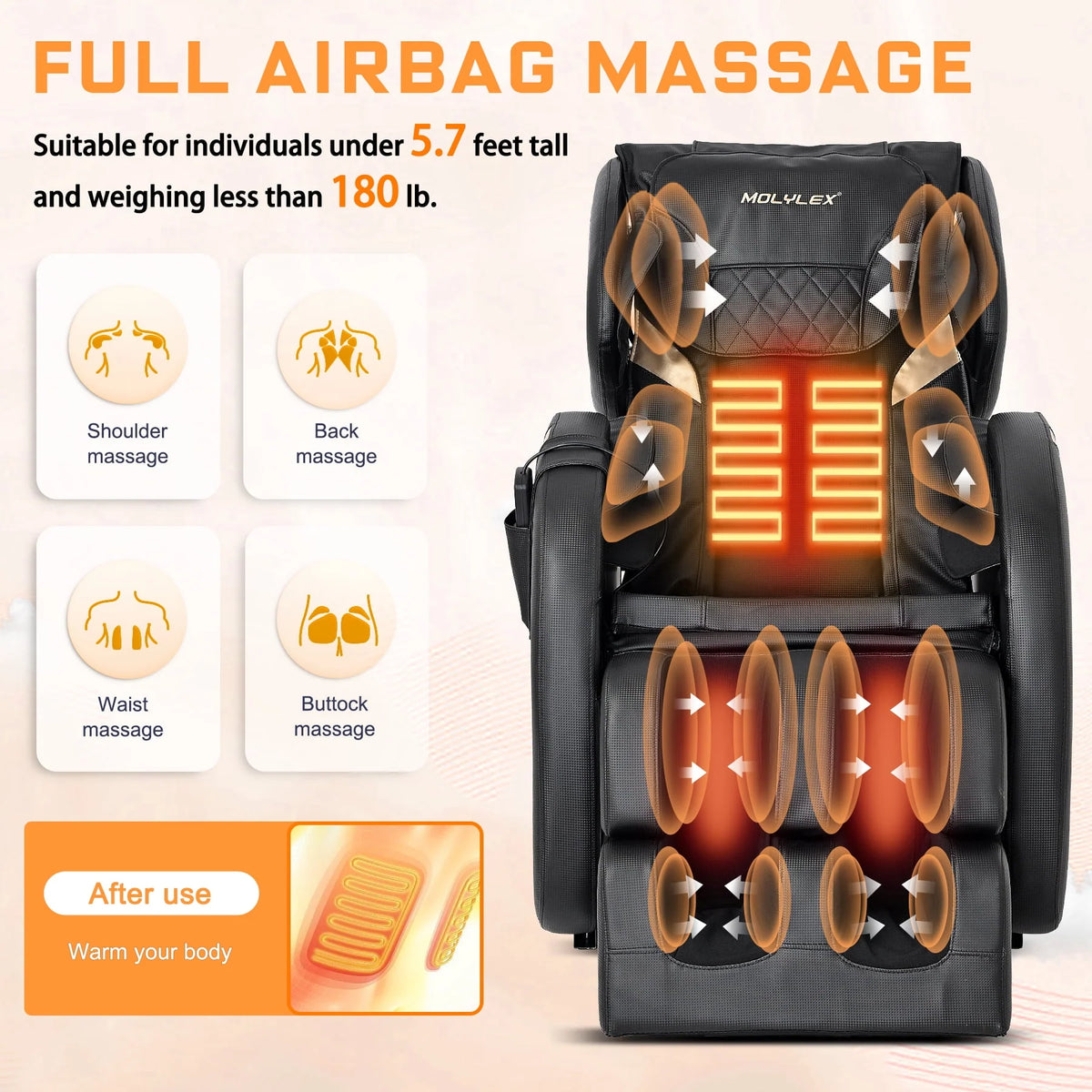 Small Zero Gravity Full Body Massage Chair with Heating and Airbags E126864
