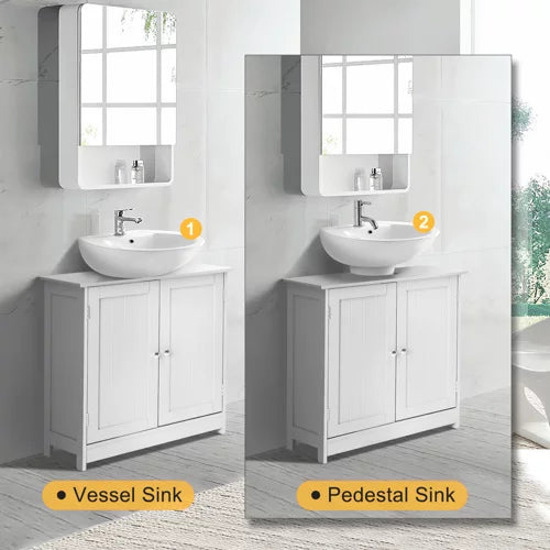 White Under Sink Bathroom Vanity Cabinet with Shelves M314