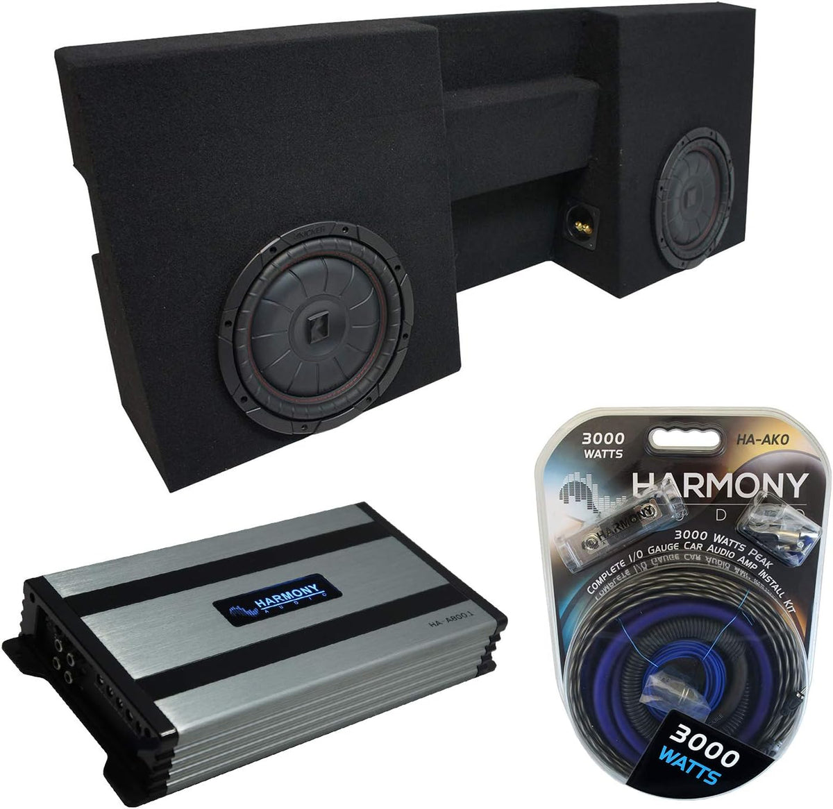 Compatible with 2005-UP Toyota Tacoma Double Cab Dual 10 Sub Box Enclosure & Amp Q934124