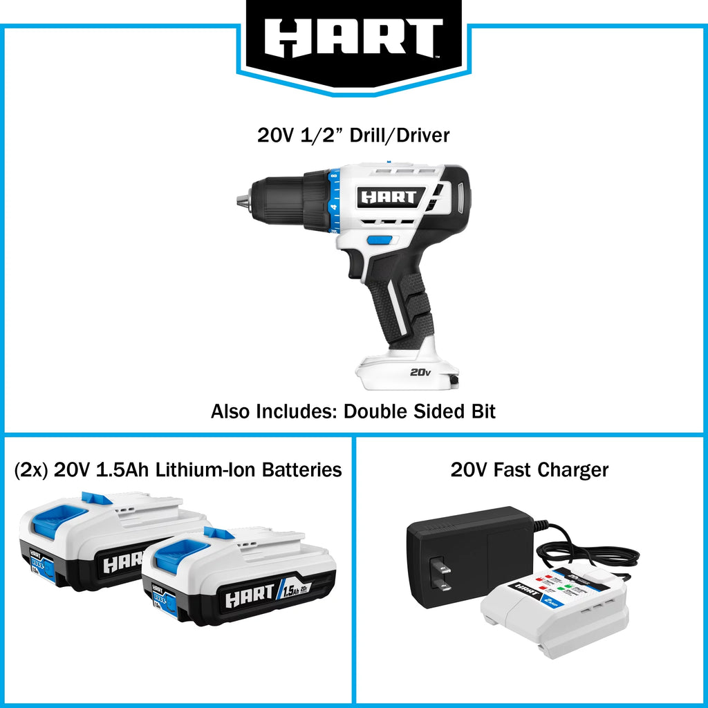 Cordless 1/2-inch Drill/Driver Kit with 2 Batteries G360