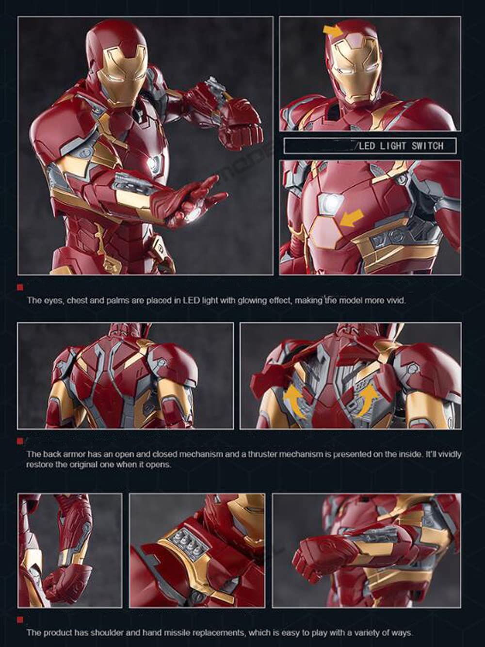 1/9 Scale Tony MK46 Action Figure Model Kits W802207