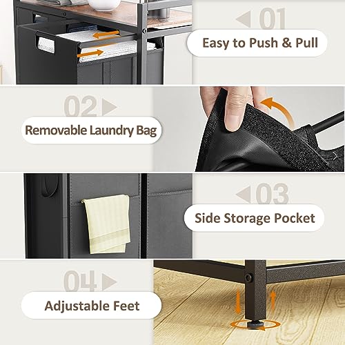 White 3 Section Laundry Hamper with 3 Removable Bags M825