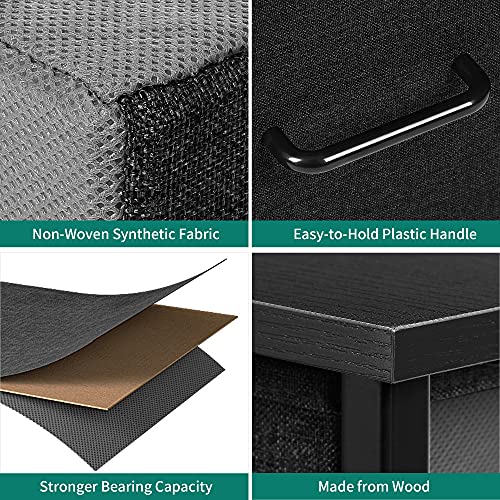 9-Drawer Fabric Dresser with Steel Frame and Wooden Top J12220