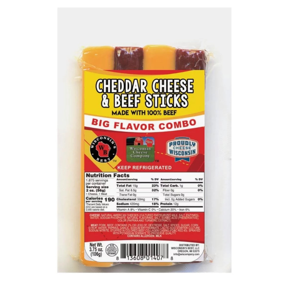 Cheddar Cheese & Beef Sticks, 3.75 oz, 12 ct Y241124