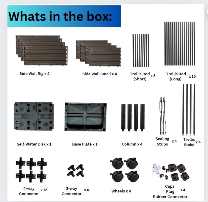 2 Pack 63" Large Outdoor Garden Planter Box with Trellis and Caster X815