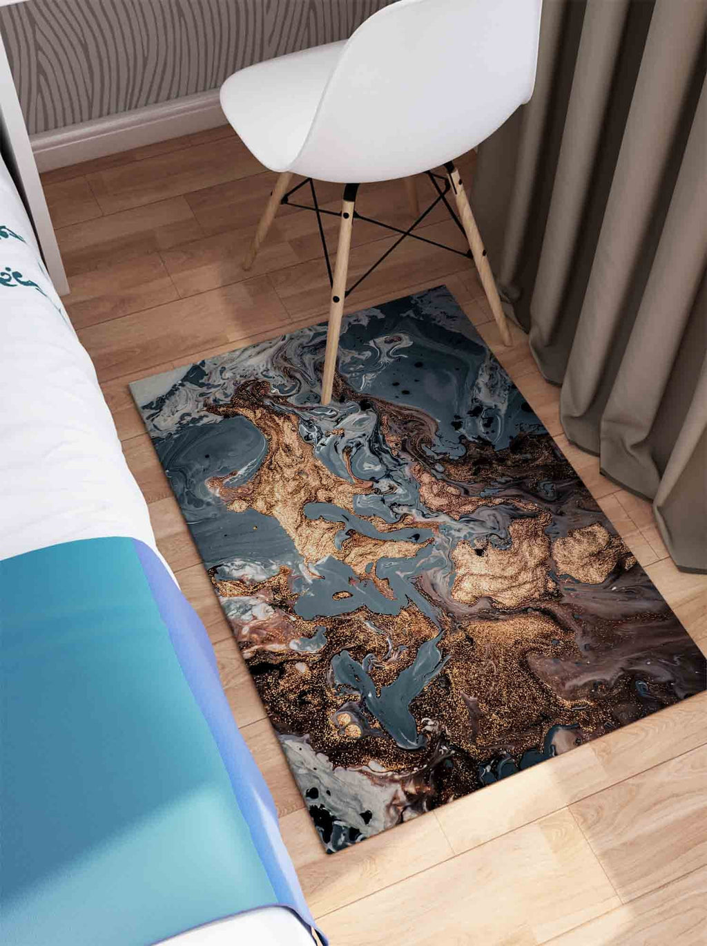 2'x3' Shimmery Marble Printed Rug F519