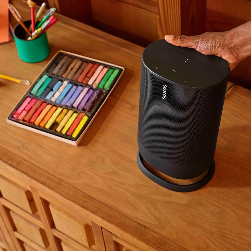 Black Portable Smart Battery-Powered Speaker with Bluetooth and Wi-Fi A720