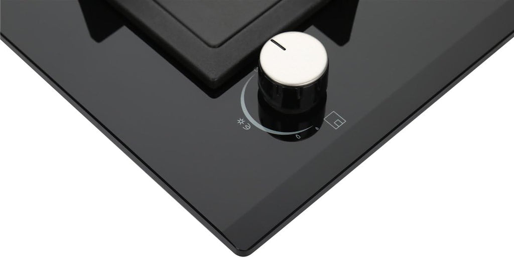 2 Burner 12 Inch Built-in LPG/Propane Gas Stove Top Glass Surface Cast Iron Cooktop X35256