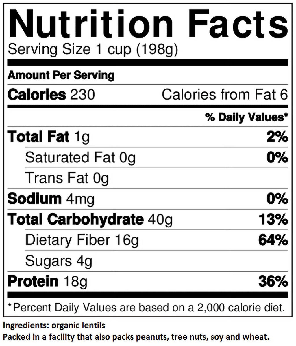 Brown Lentils 5 Pounds Organic Non-GMO D8382