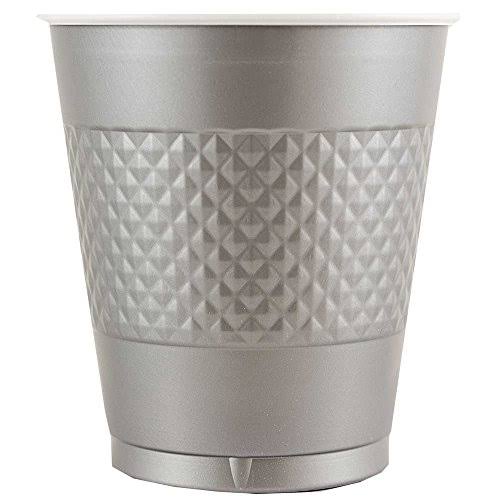 200 Bulk Plastic Cups 12 oz Silver O752860