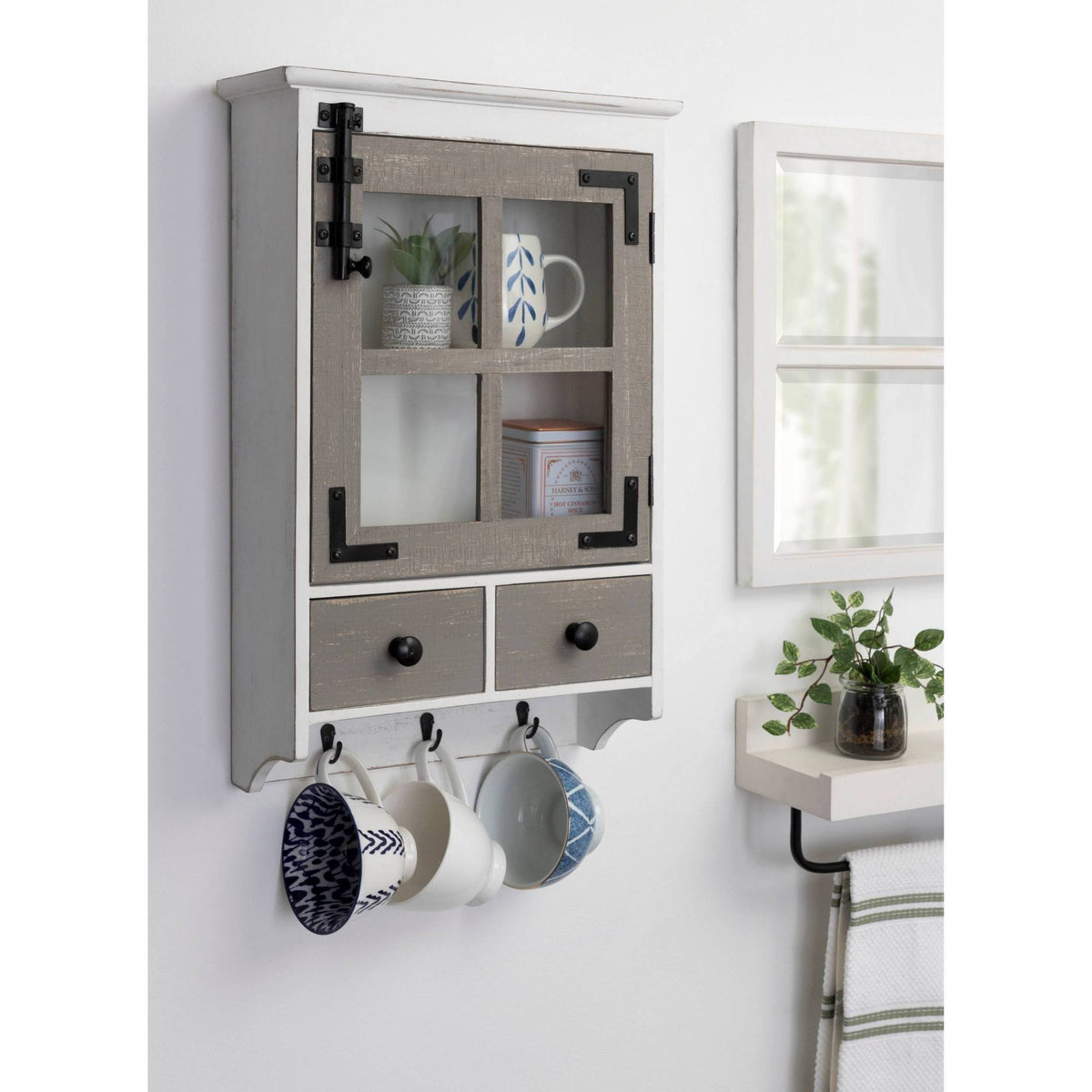 Farmhouse Wood Wall Cabinet F21419