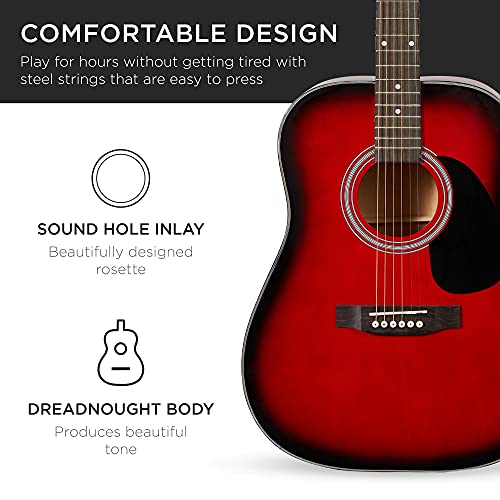 41in Full Size All Wood Acoustic Guitar Starter Set with Case X179