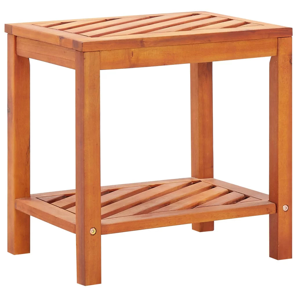 Solid Acacia Wood Side Table L86453