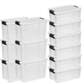 30 qt and 18 qt Clear Plastic Storage Container 12 Pack R28435