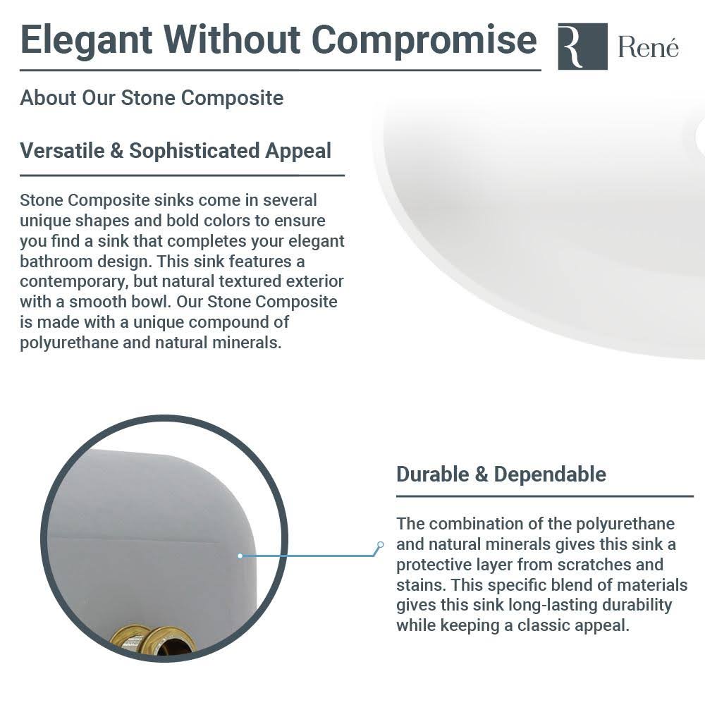 Stone Composite Oval Vessel Sink with Faucet P55923