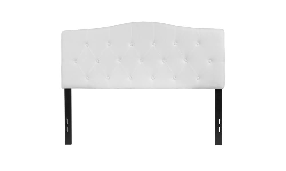 White Tufted Upholstered Full Headboard D56716