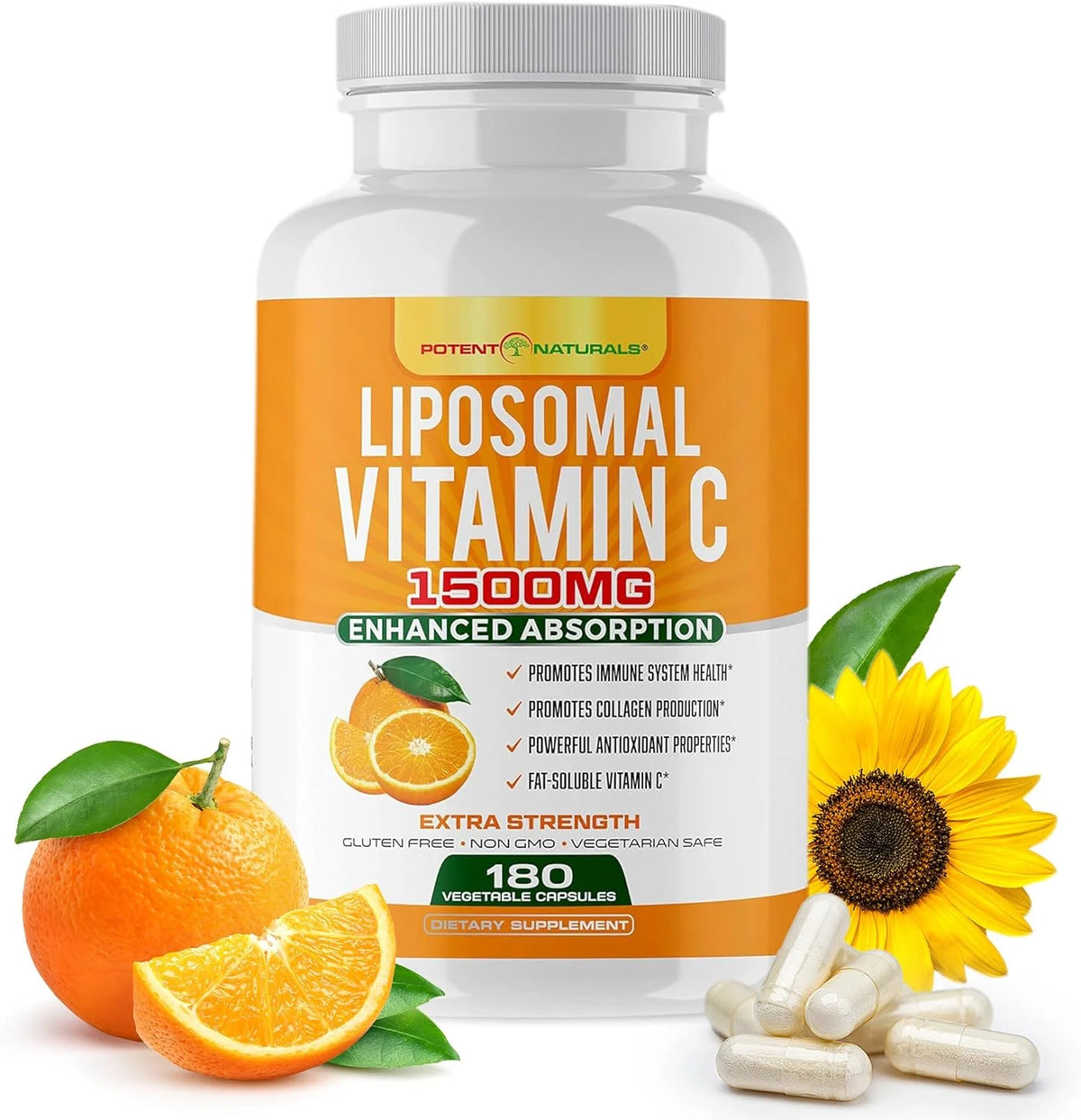 1500mg Liposomal Vitamin C Supplement 180 Capsules Z88576