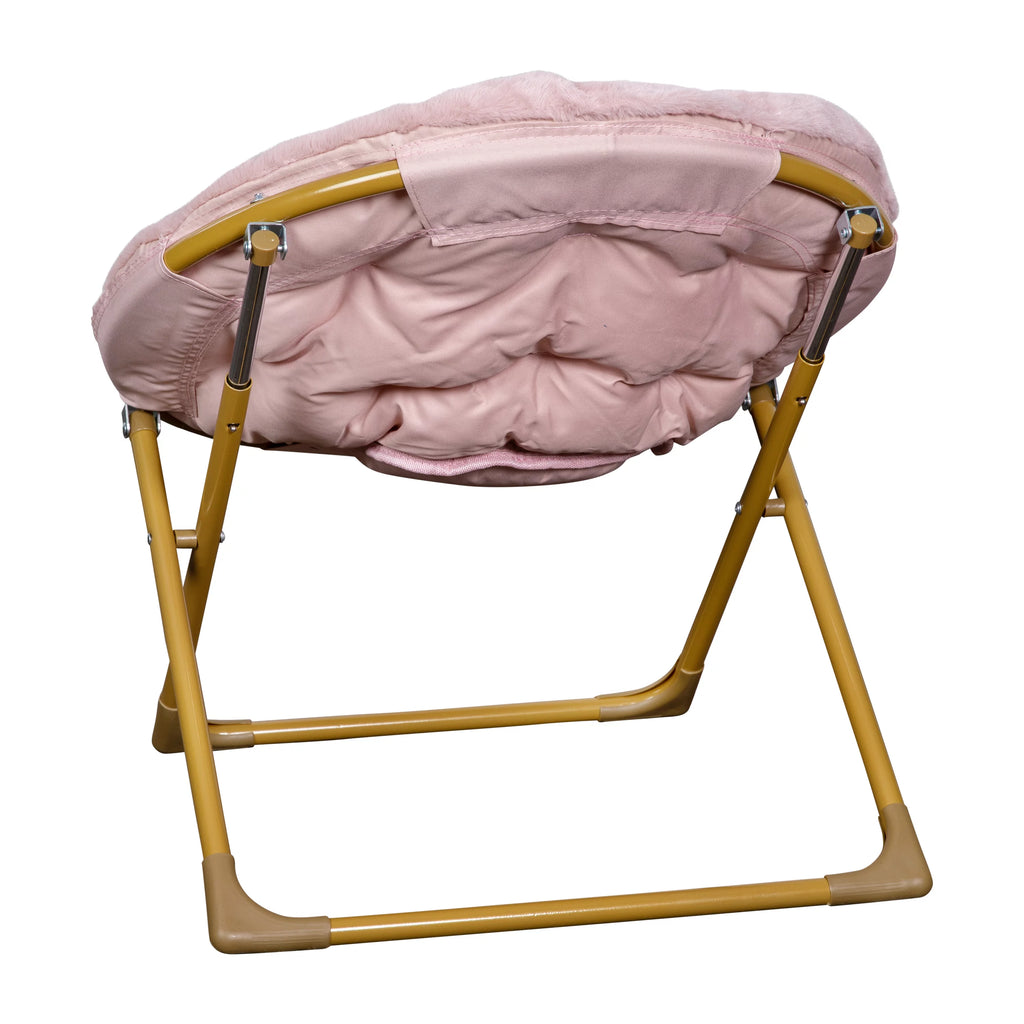 Blush Faux Fur Kids Mini Folding Saucer Chair C253844