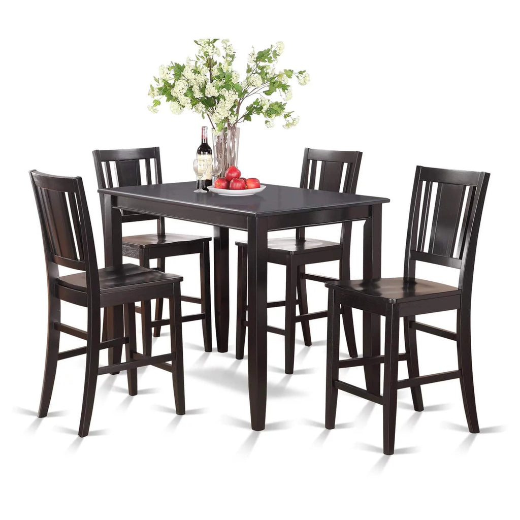 5 Piece Dining Set with Table and 4 Stools in Black M352999