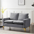 DarkGray Velvet Square Arm Loveseat T67256