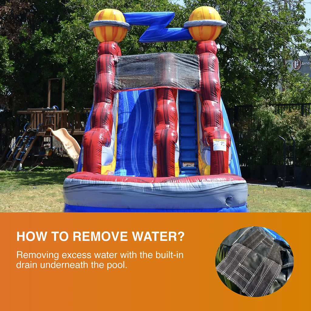 15' Inflatable Water Slide with Splash Pool B1813