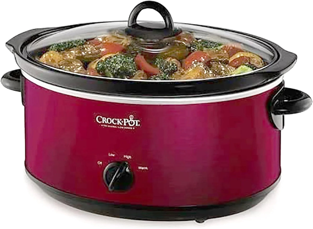 Red 7 Quart Electric Slow Cooker with Removable Ceramic Bowl G122146
