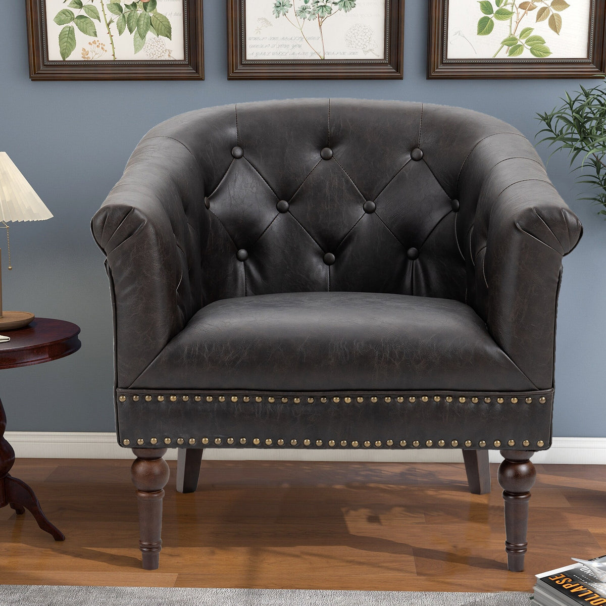 PU Leather Tufted Armchair X132759