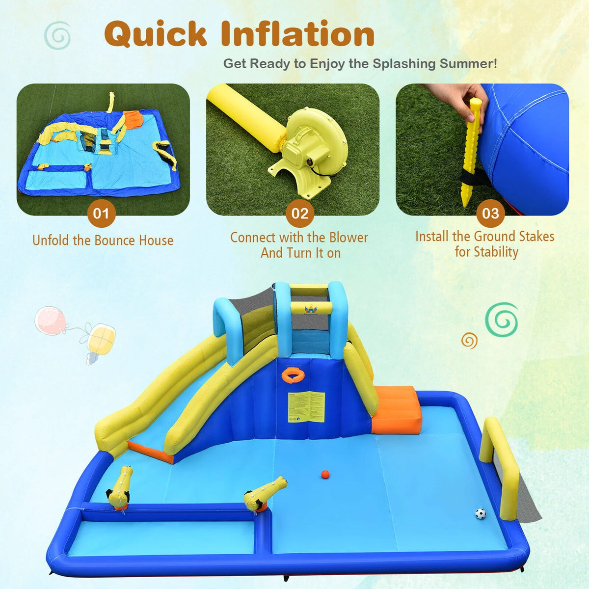Inflatable Climbing Wall Water Slide Bounce House W25235