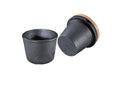 Black Cast Iron Spice Grinding Set with Beech Wood Lid Q4753