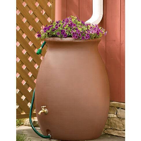 50 Gal Rain Barrel with Spigot Dark Brown U599