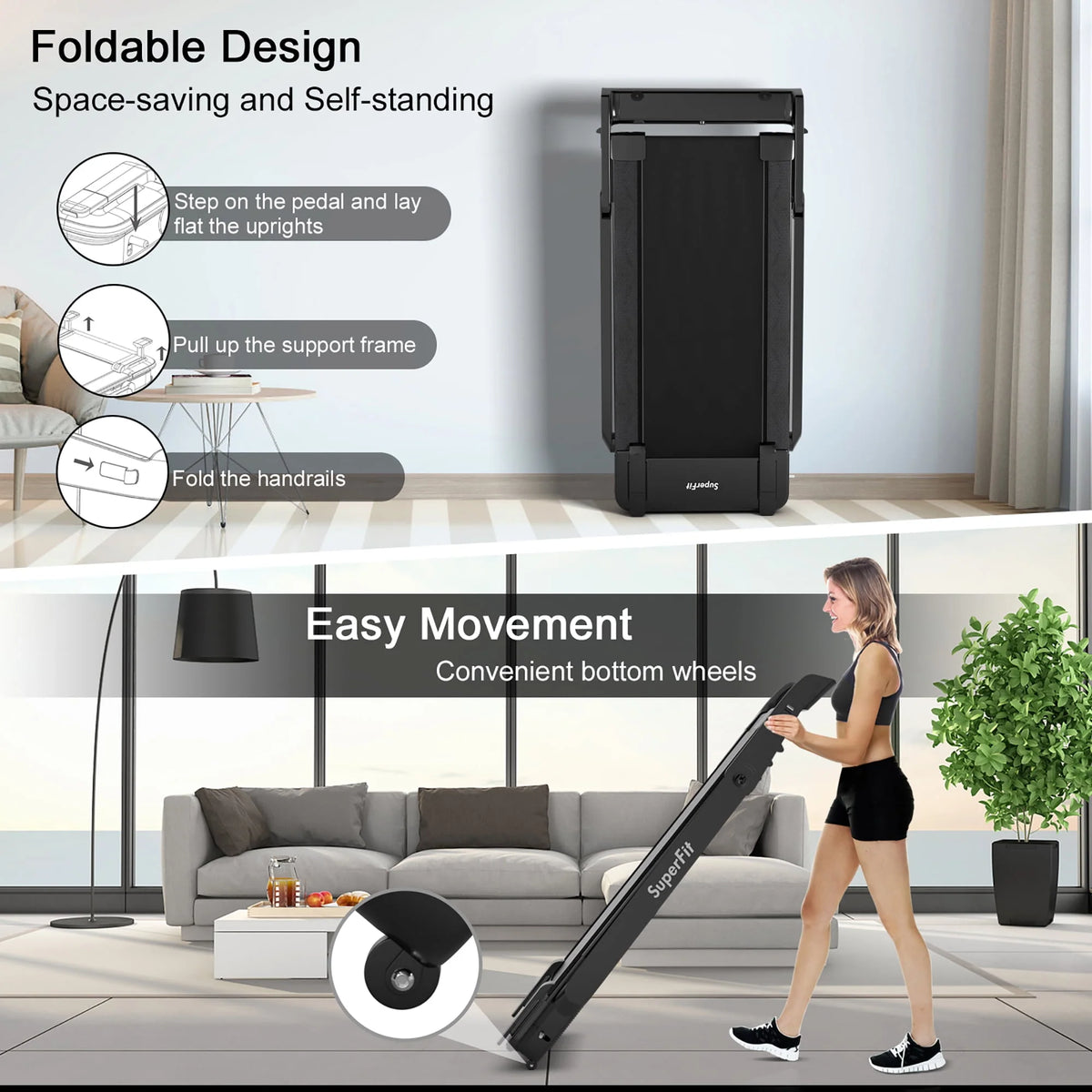 4.0HP Foldable Electric Treadmill R583