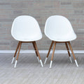 Patio Dining Chair Set, White with Light Teak Finish, Set of 2 or 4 V60620