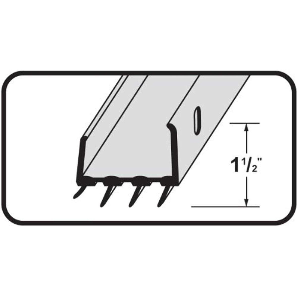 White U-Shaped Door Bottom With Vinyl Fins Q88336