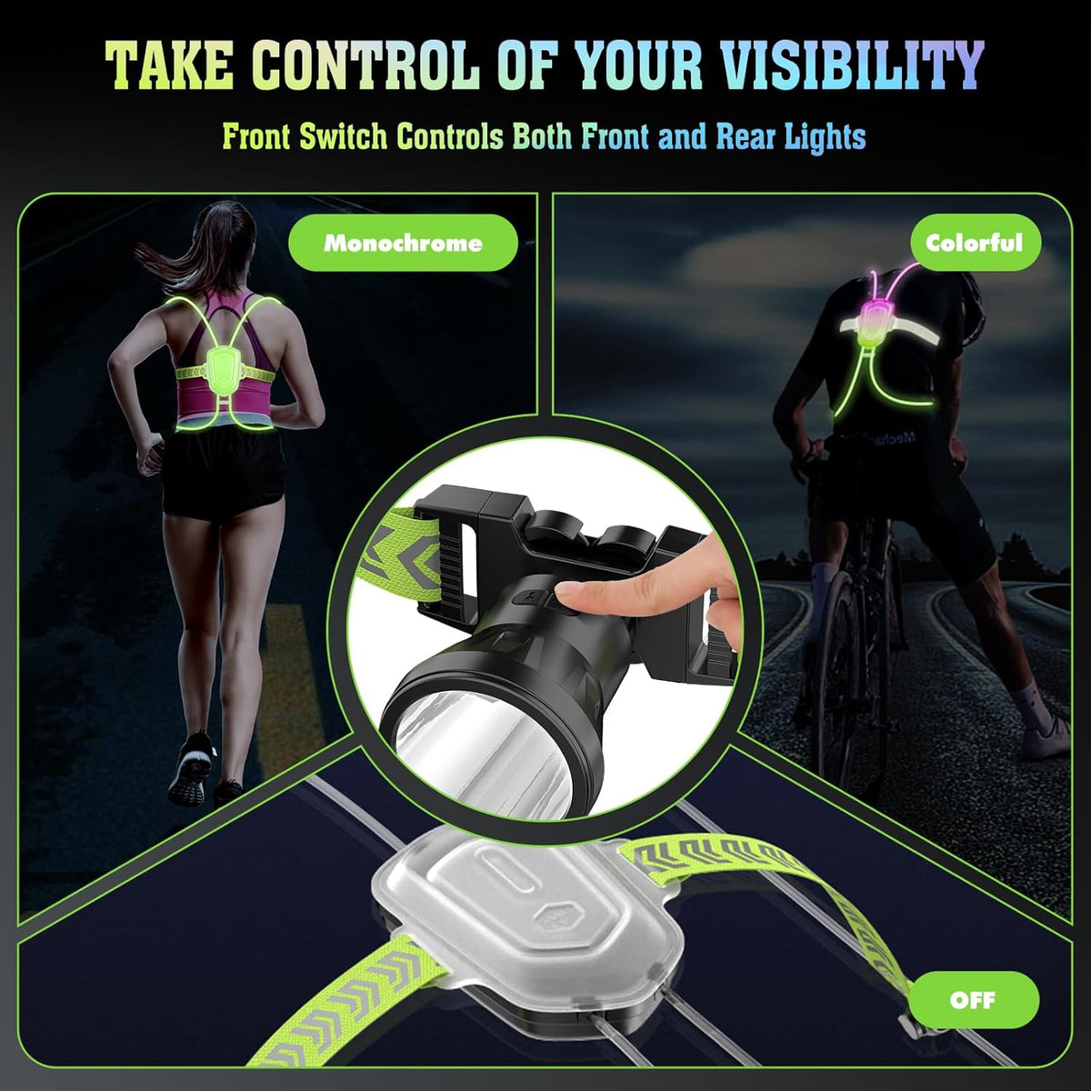 7 Lights Colors Rechargeable LED Reflective Vest V1421