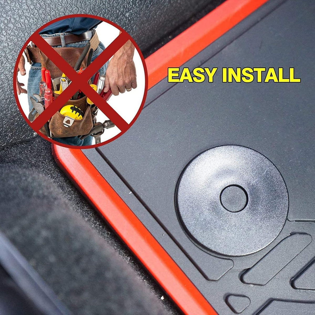 All Weather Floor Liners Heavy Duty Rubber Front & Rear Car Mats Full Black I395724