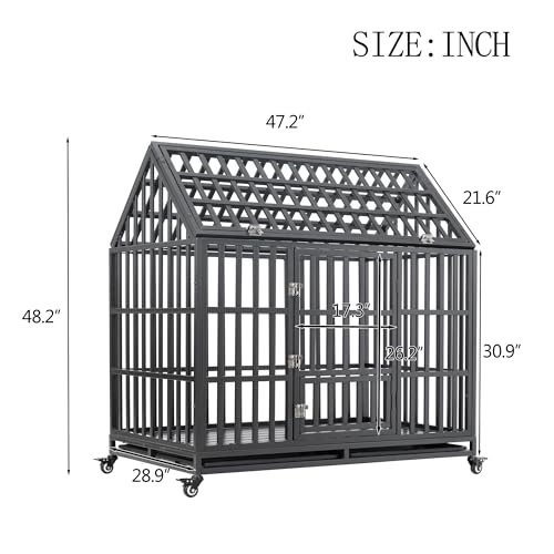 48 Inch Metal Dog Crate with Removable Trays X480643