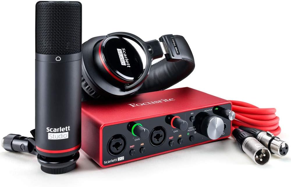 2-in, 2-out USB Audio Interface with Microphone & Headphones I7708