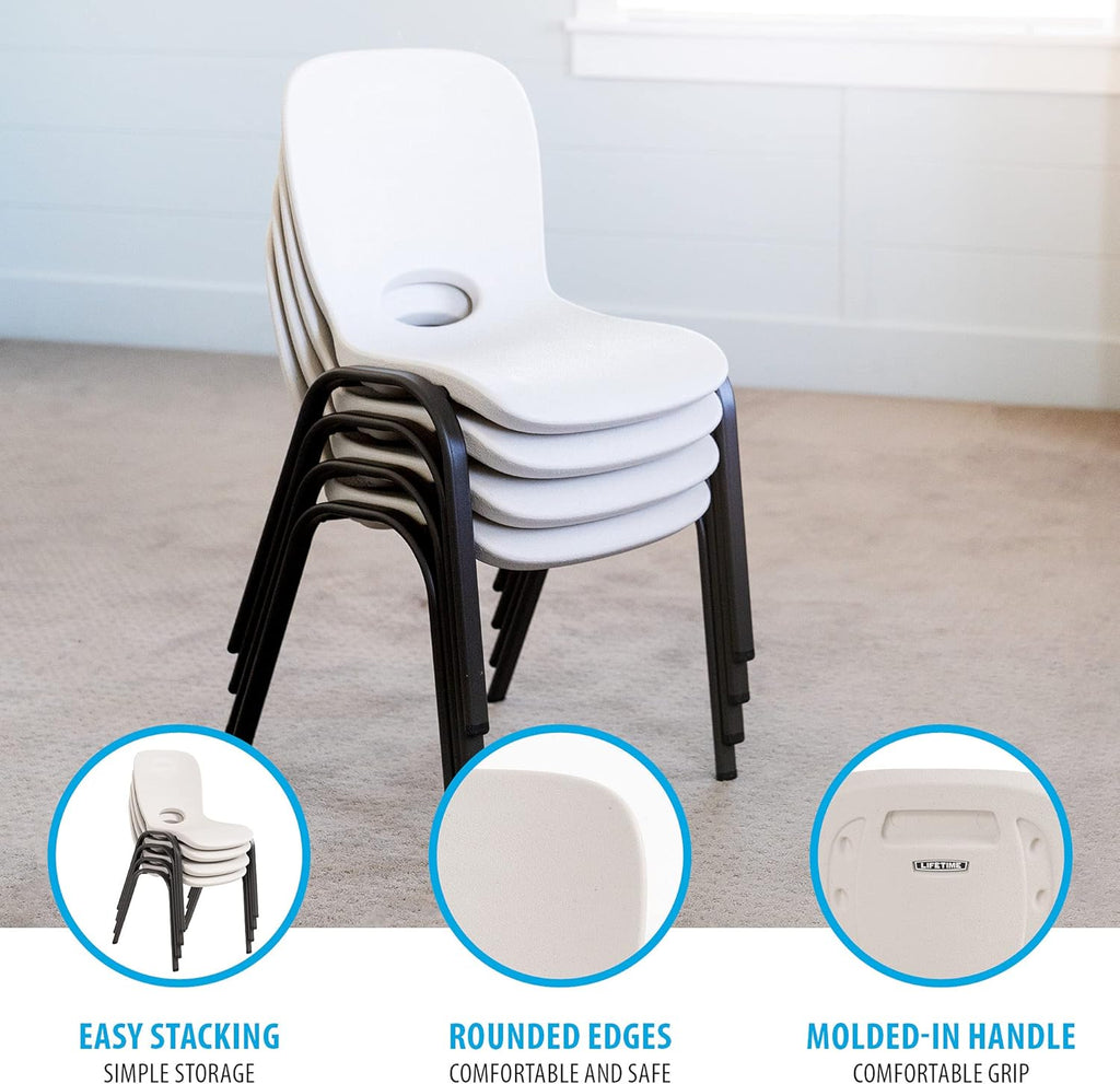 Kids Stacking Chair and Kids Folding Table, Almond P544269