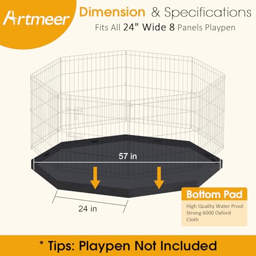 Black 8 Panel 24 Inch Pet Playpen A56281