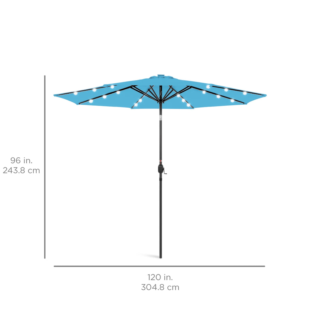 10ft Solar LED Lighted Patio Umbrella with Tilt Adjustment U48626