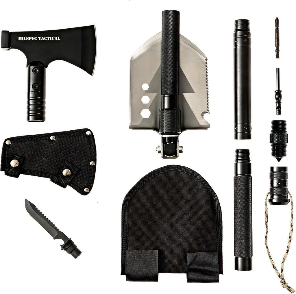 Survival Folding Shovel with Camping Axe Multi-Tool J649310