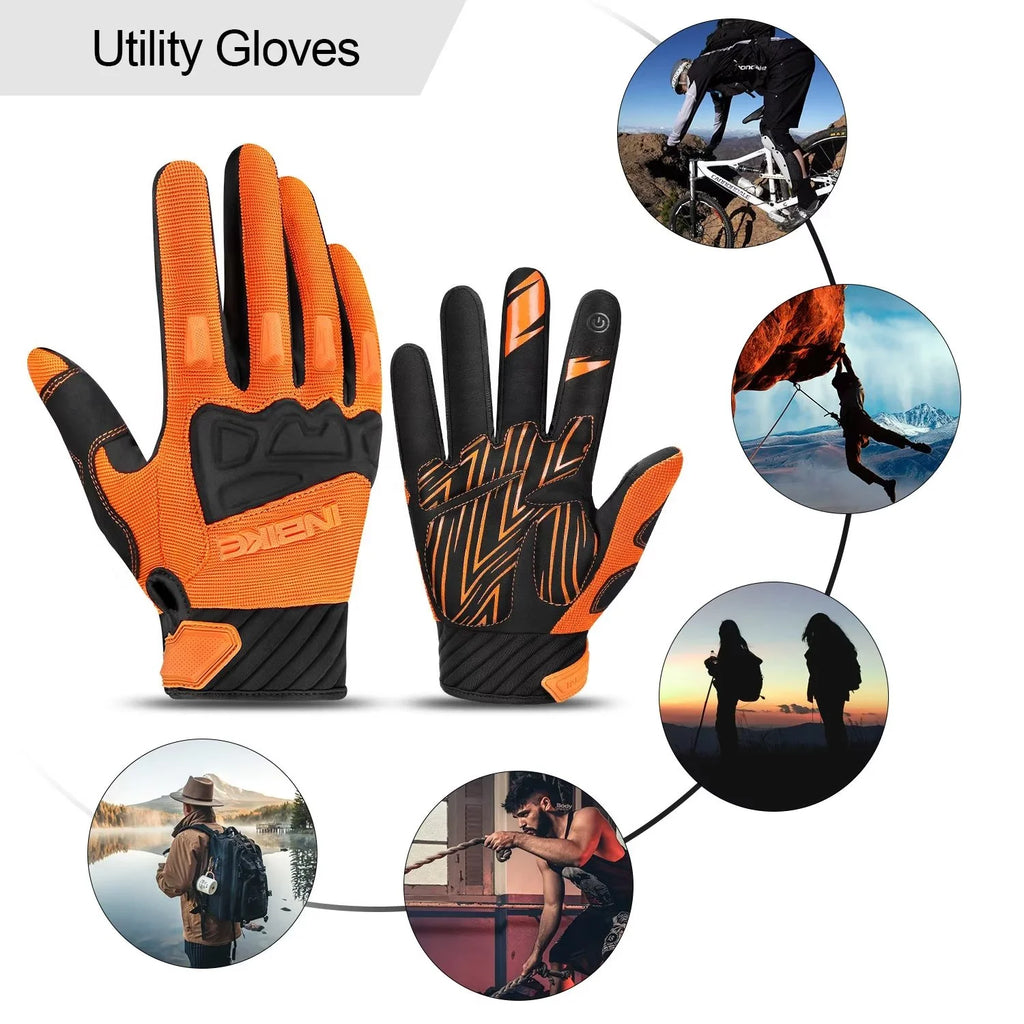 Orange Medium MTB Touchscreen Bike Gloves X832984