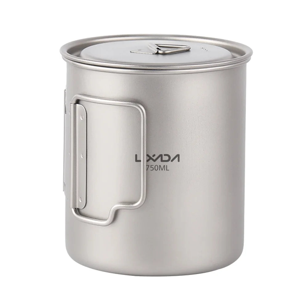 1L Titanium Camping Water Bottle with 750ml Cup N138