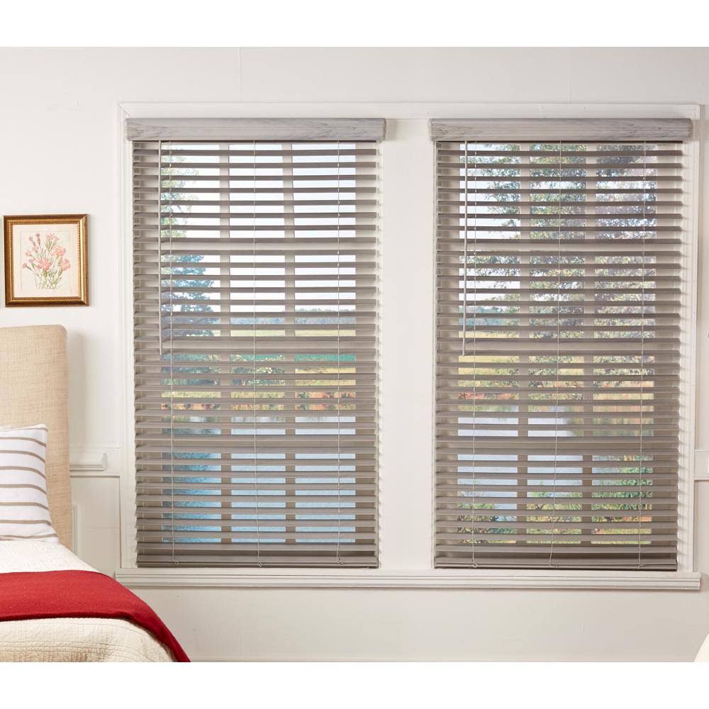 Room Darkening Cordless Faux Wood Blind 45.25 in. W x 48 in. L A85464
