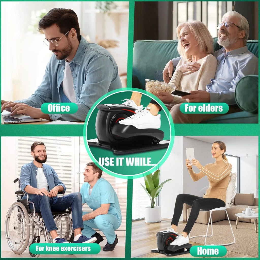 Under Desk Elliptical Machine Seated Pedal Exerciser with LCD Display E9646