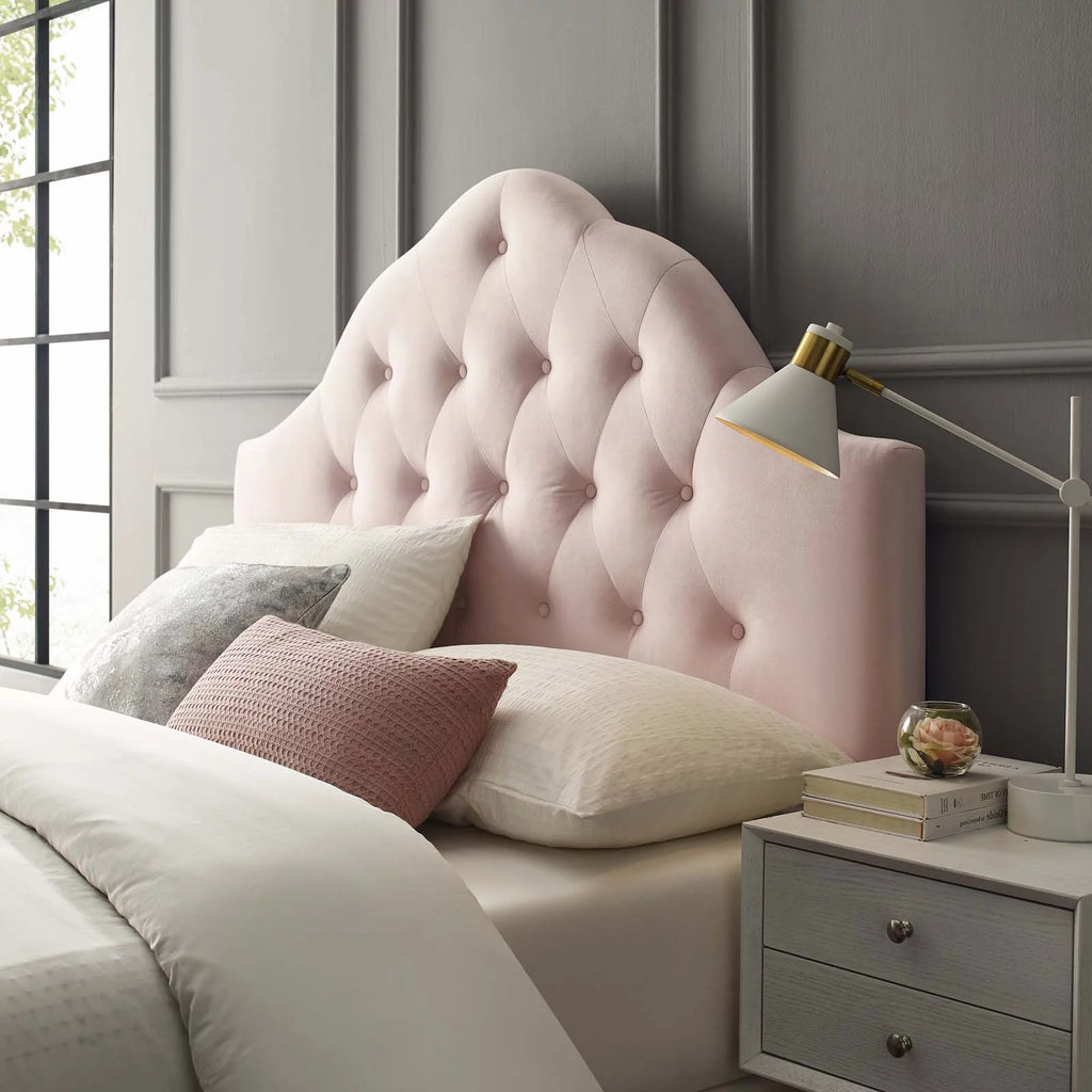 Pink Velvet Full Size Tufted Headboard C496103