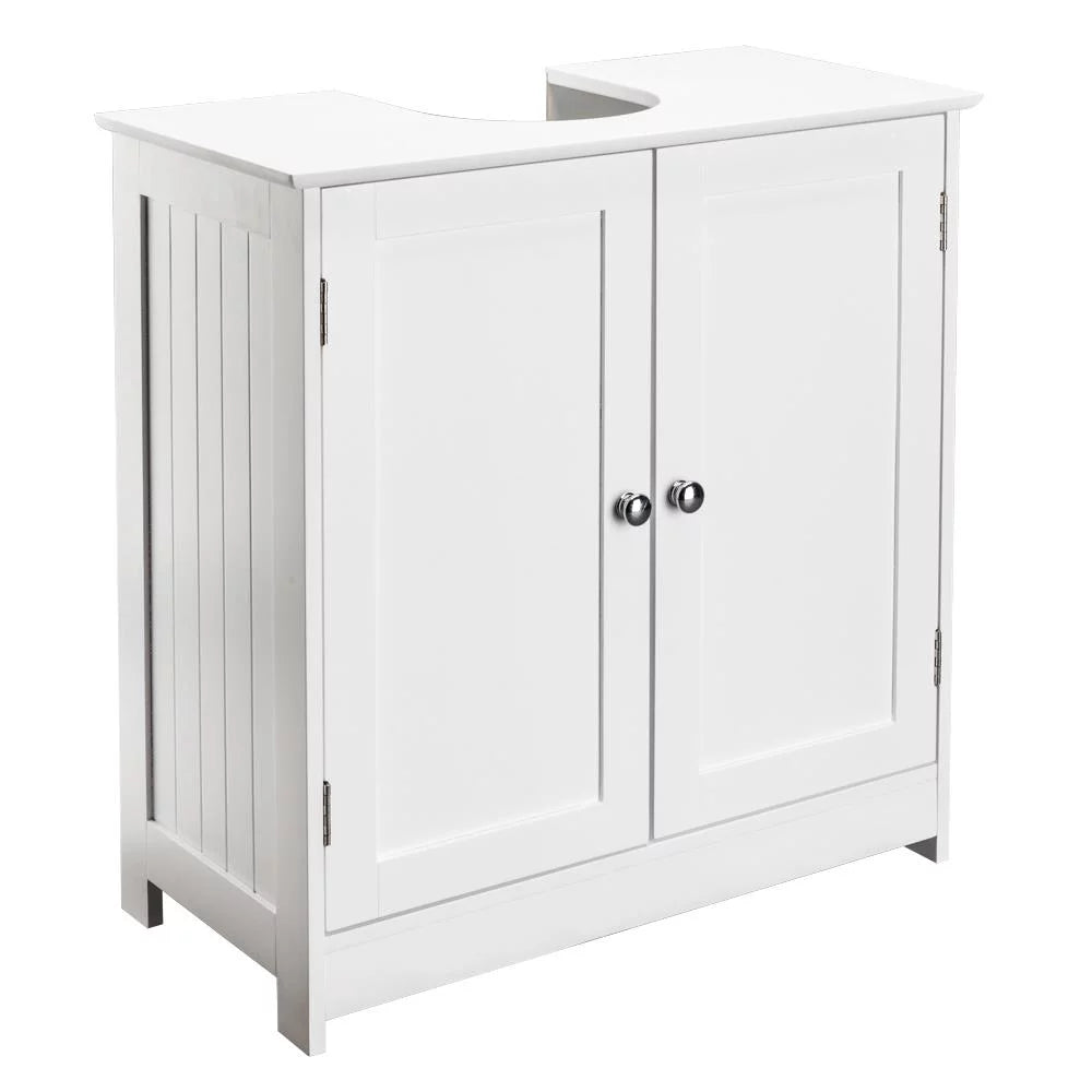 White Under Sink Bathroom Vanity Cabinet with Shelves M314