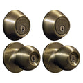 Keyed Entry Ball Doorknob and Deadbolt Combo in Oil-Rubbed Bronze, Twin Pack T878