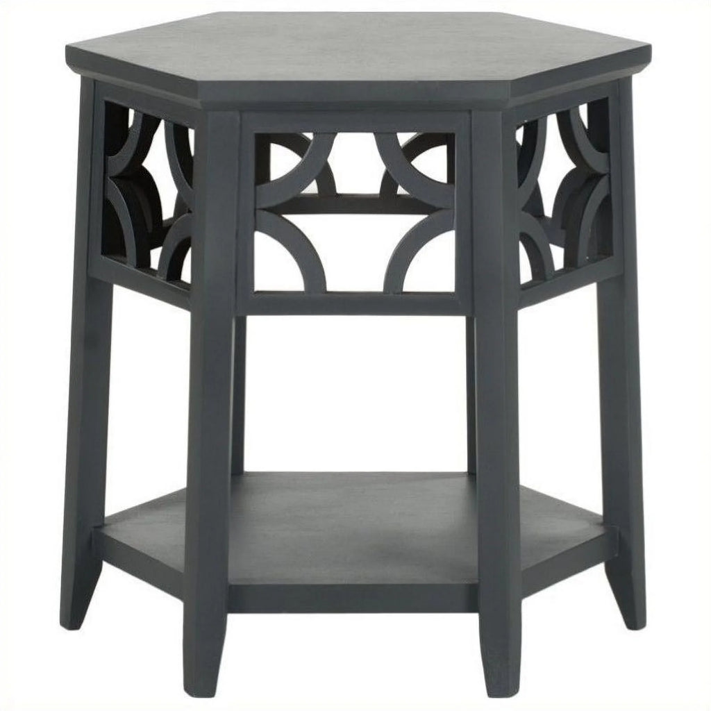 Wood Hexagon End Table Set of 2 A725663